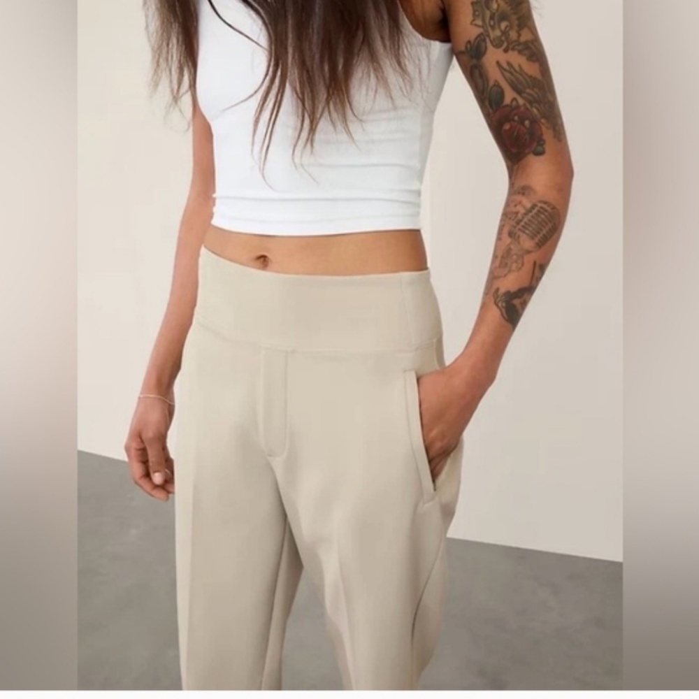 Athleta Endless High Rise Ankle Pant Size 2P Cream Color - Picture 8 of 8